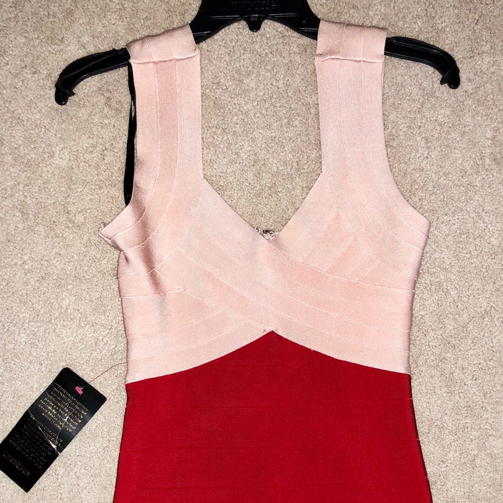 Bebe multi colored bandage dress